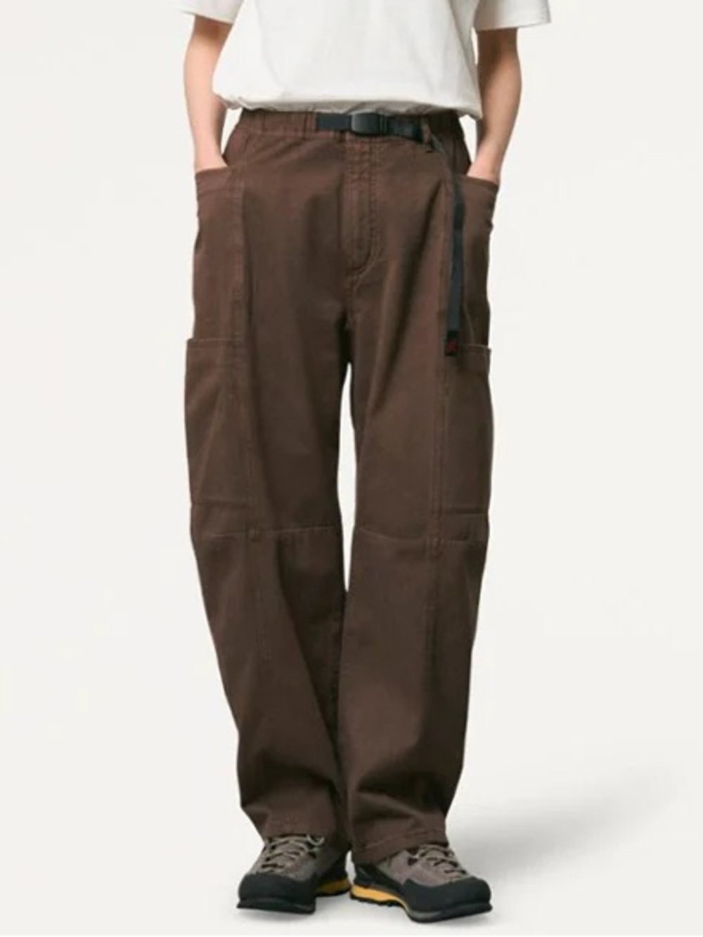Brown Wide-Leg Utility Pants - Unbranded